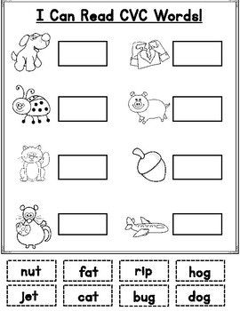 1st Grade Cvc Worksheets Cut And Paste