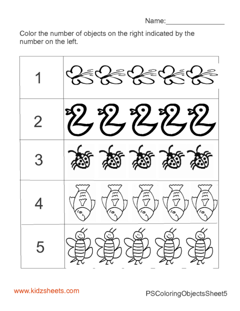 Pre K Worksheets Math