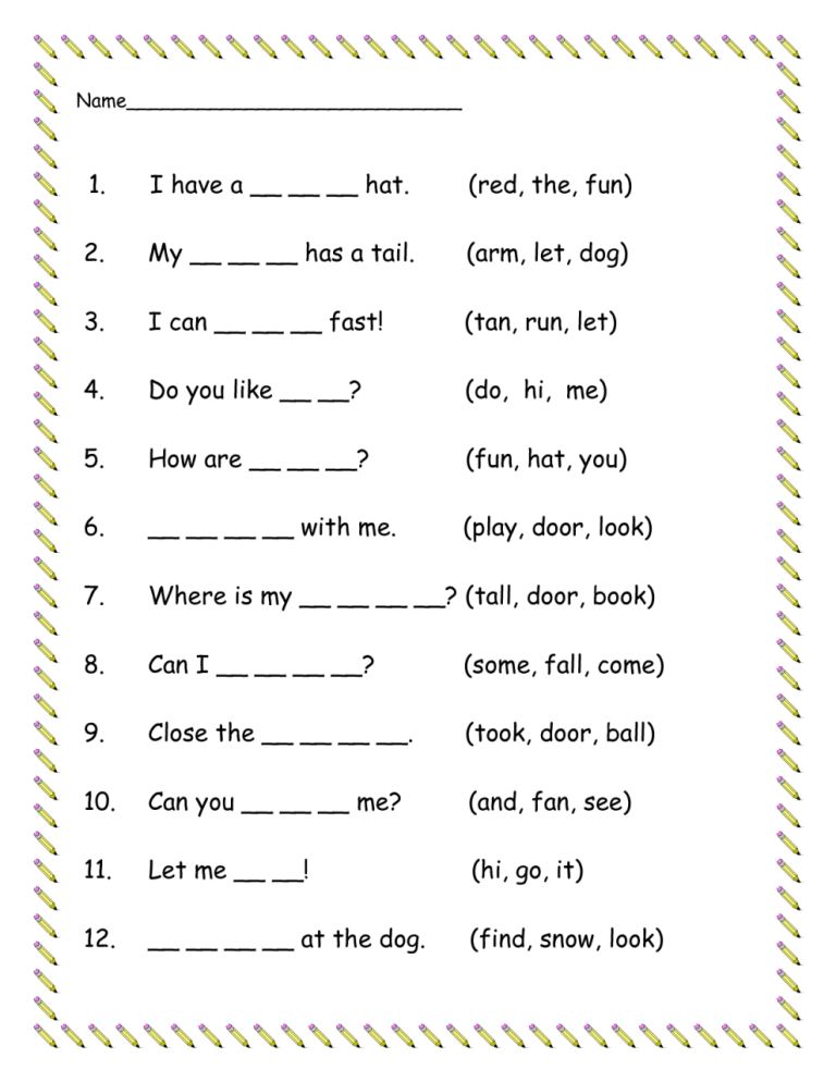 Grade 5 English Worksheets