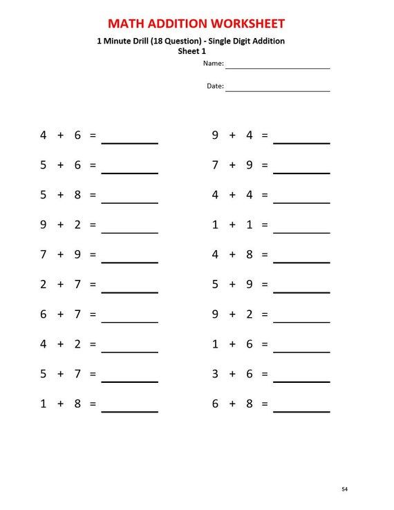 Year 1 Maths Worksheets Pdf