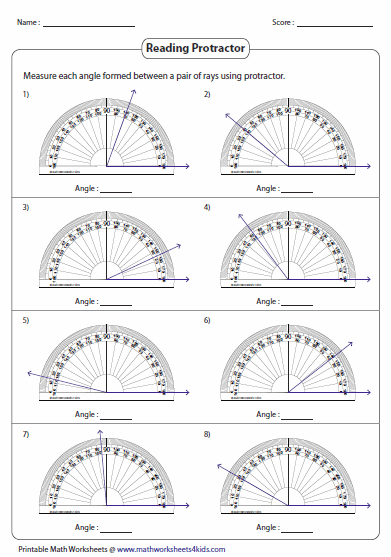 Measuring And Drawing Angles With A Protractor Worksheet