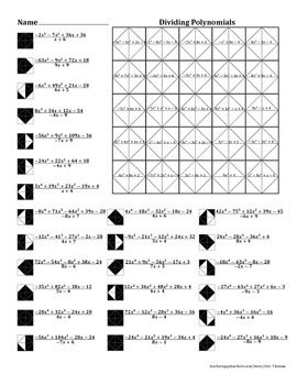 Algebra 2 Dividing Polynomials Worksheet