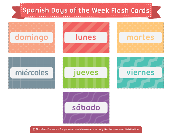 Spanish Days Of The Week Worksheet Free Printable