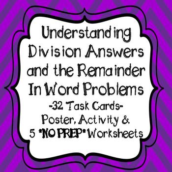 Division Word Problems With Remainders Common Core Sheets