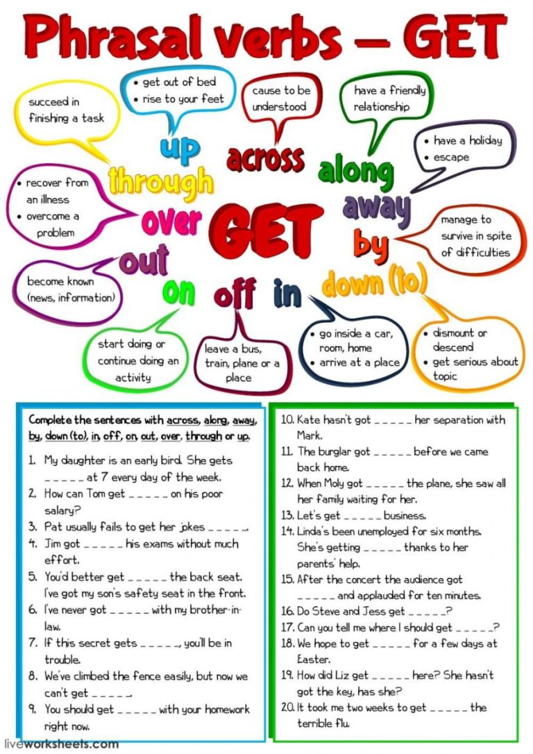 Phrasal Verbs Worksheets For Grade 5