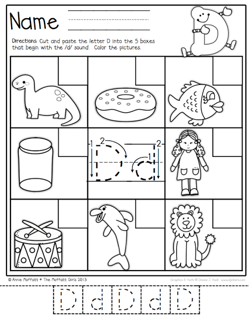 Letter D Worksheets Cut And Paste