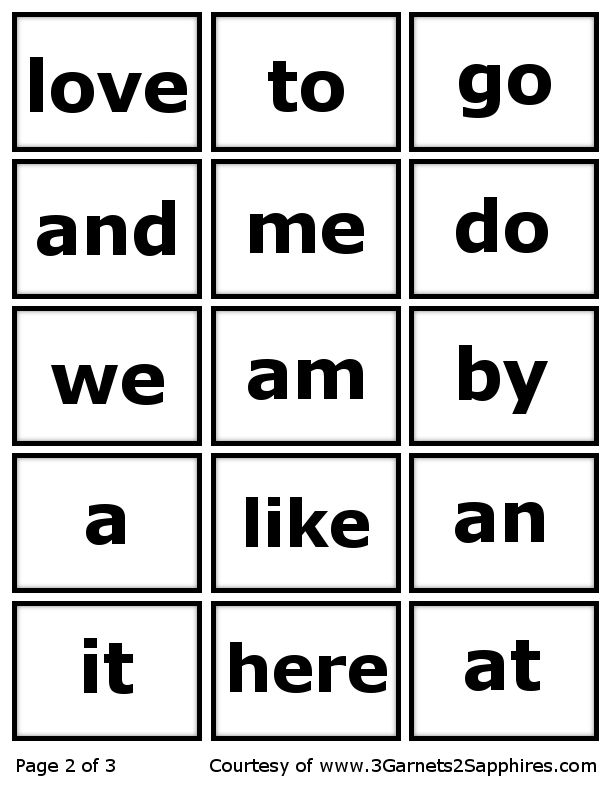 Free Printable Sight Words Flash Cards