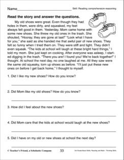 Reading Comprehension Worksheets 3rd Grade