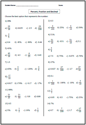 Decimals To Fractions Worksheets Grade 5