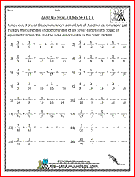 5th Grade Fractions Worksheets Pdf