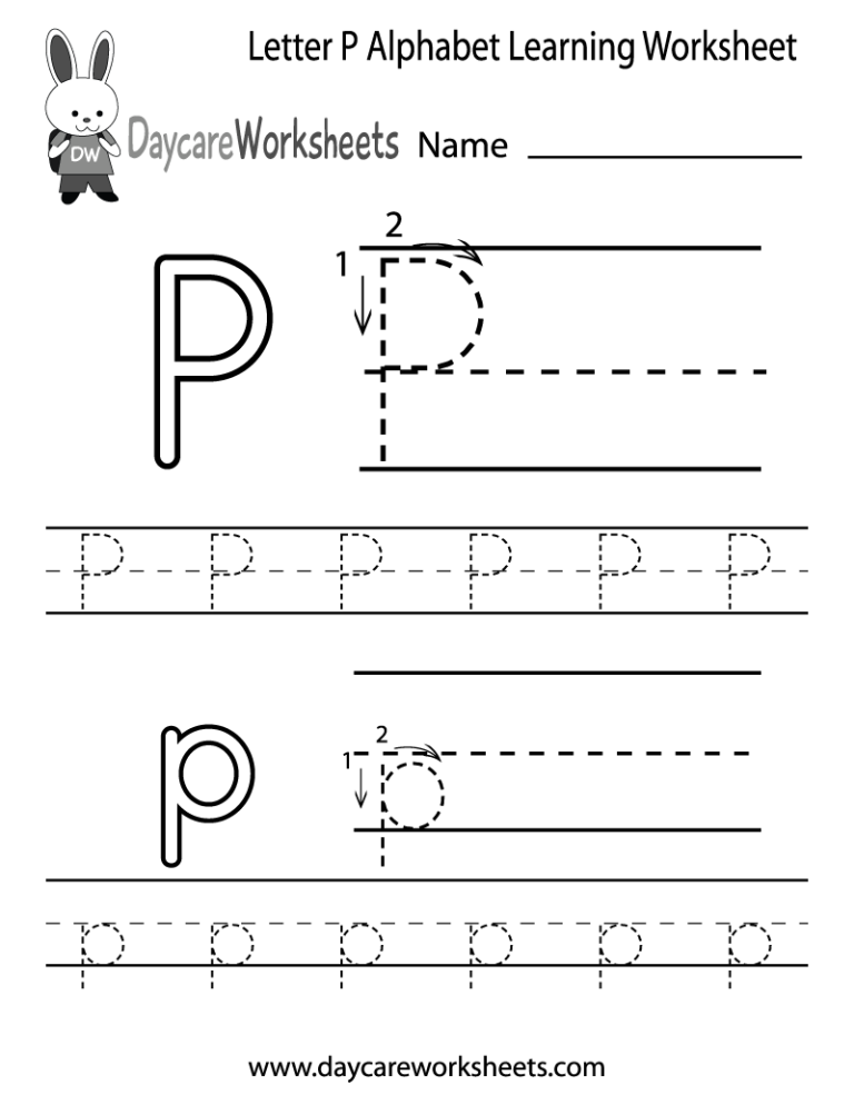 Letter P Worksheets Pdf