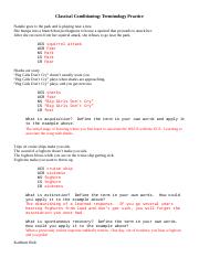 Classical Conditioning Worksheet Answers Quizlet