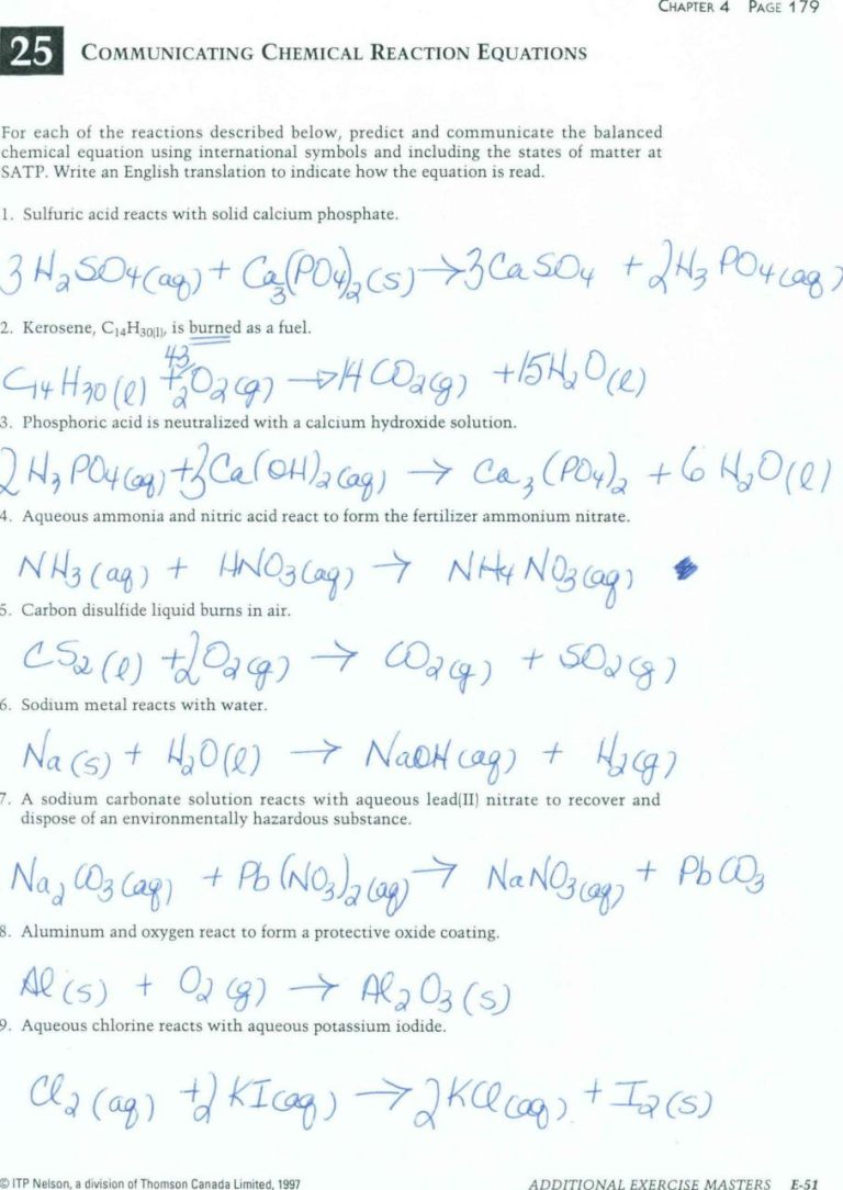 Solution Stoichiometry Worksheet