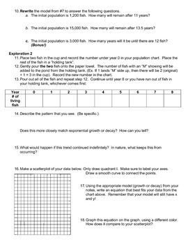 Exponential Growth And Decay Worksheet Answer Key Algebra 1