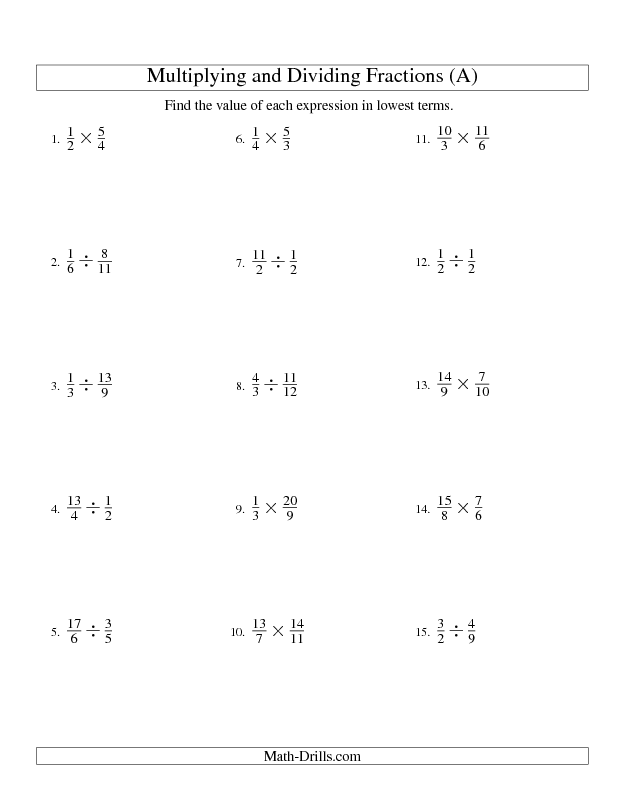 6th Grade Dividing Fractions Worksheet With Answers