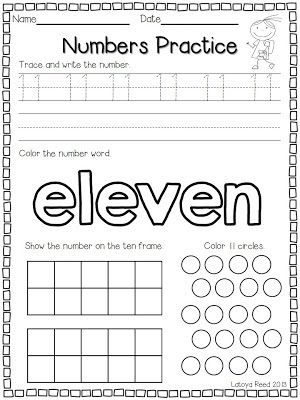 Preschool Number Worksheets 11-20