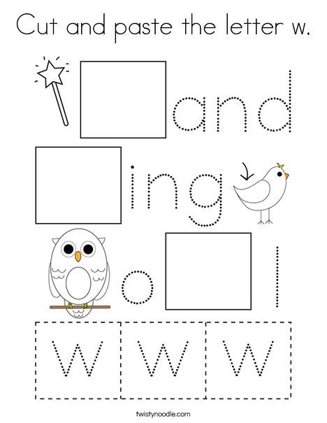 Letter W Worksheets Cut And Paste