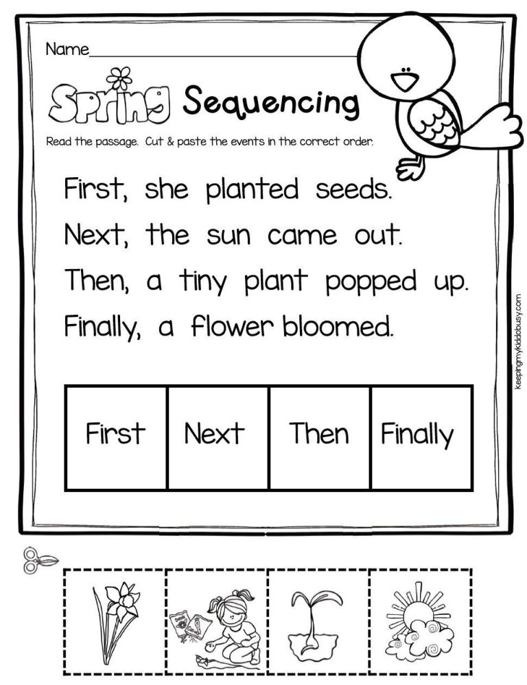 Sequencing Events Worksheets For Preschool