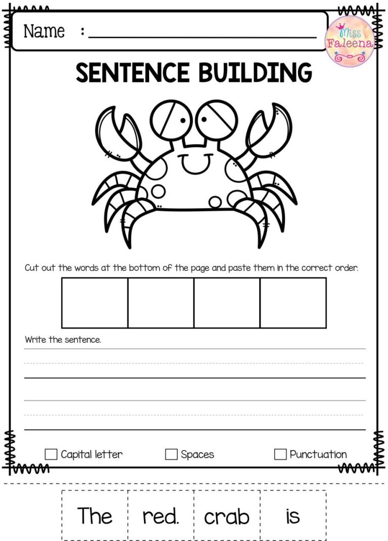 2nd Grade Sentence Structure Worksheets Free