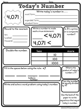 Number Sense Worksheets For Grade 4