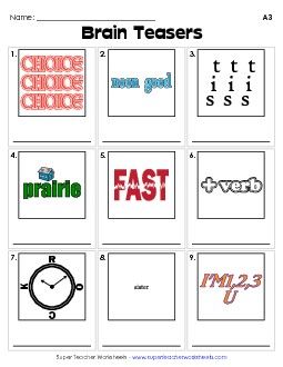 Common Core Sheets Brain Teasers