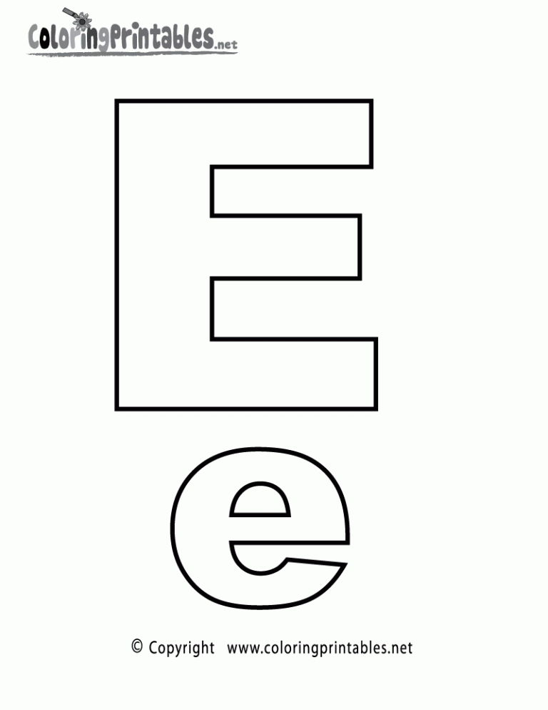 Letter E Worksheets Coloring