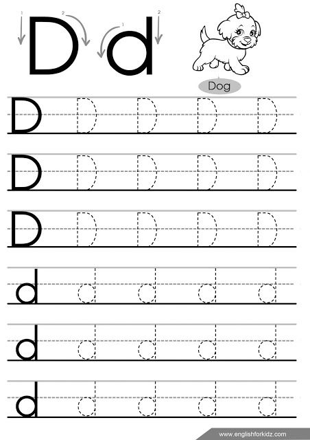 Capital Letter D Tracing Worksheets