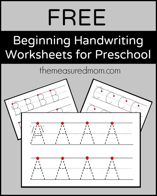 Free Handwriting Worksheets For Preschool