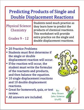 Single Replacement Reaction Worksheet