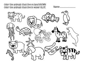 Land Animals Worksheet For Kids