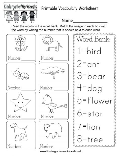 English Worksheets For Kindergarten Pinterest