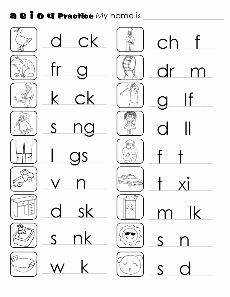 Long Vowel Sounds Worksheets Pdf