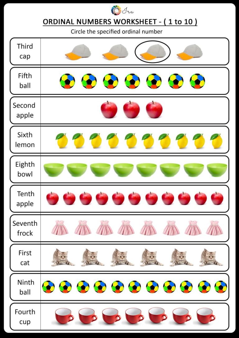 Ordinal Numbers Worksheet Free Download