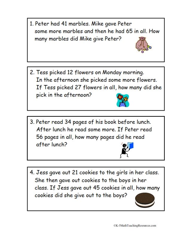 2nd Grade Addition And Subtraction Word Problems