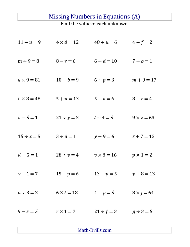 Grade Solving For A Variable Worksheet