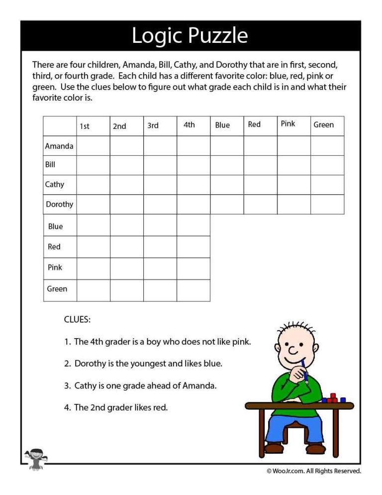 Puzzle Worksheets For Kids