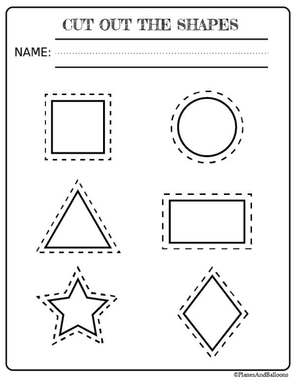 Cutting Shapes Worksheets Free