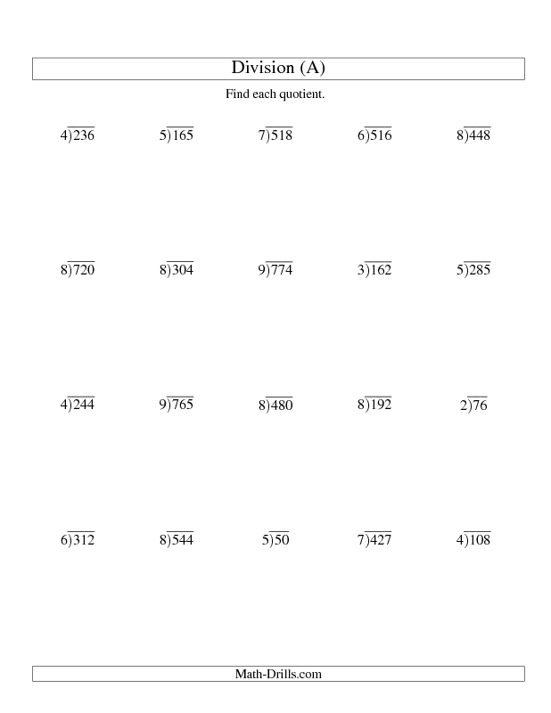 Long Division Questions Grade 6