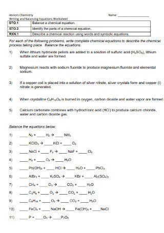 Types Of Chemical Reactions Worksheet Answers Pdf