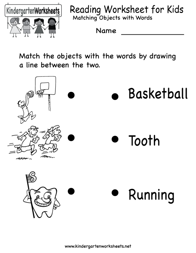 Kindergarten Reading Worksheets Free Printables