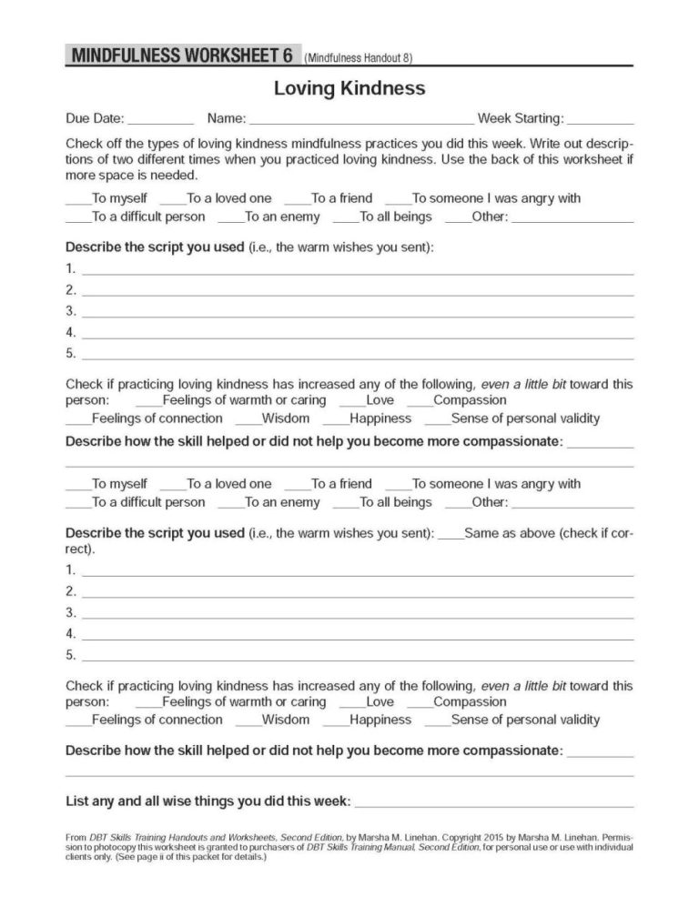 Dbt Worksheets Free Pdf