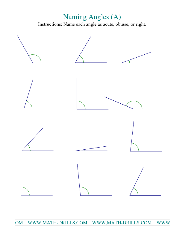 Naming Angles Worksheet With Answers