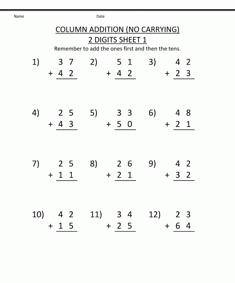 Math Subtraction Worksheets For 1st Grade