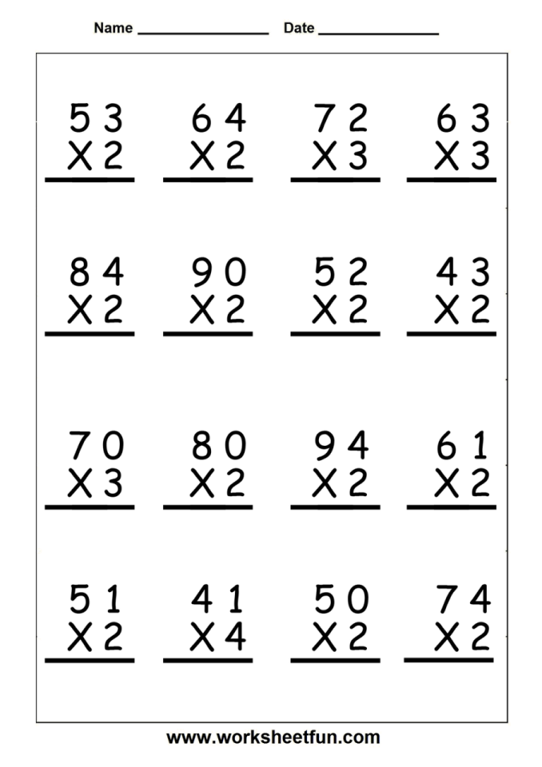 Multiplication Worksheets Grade 5