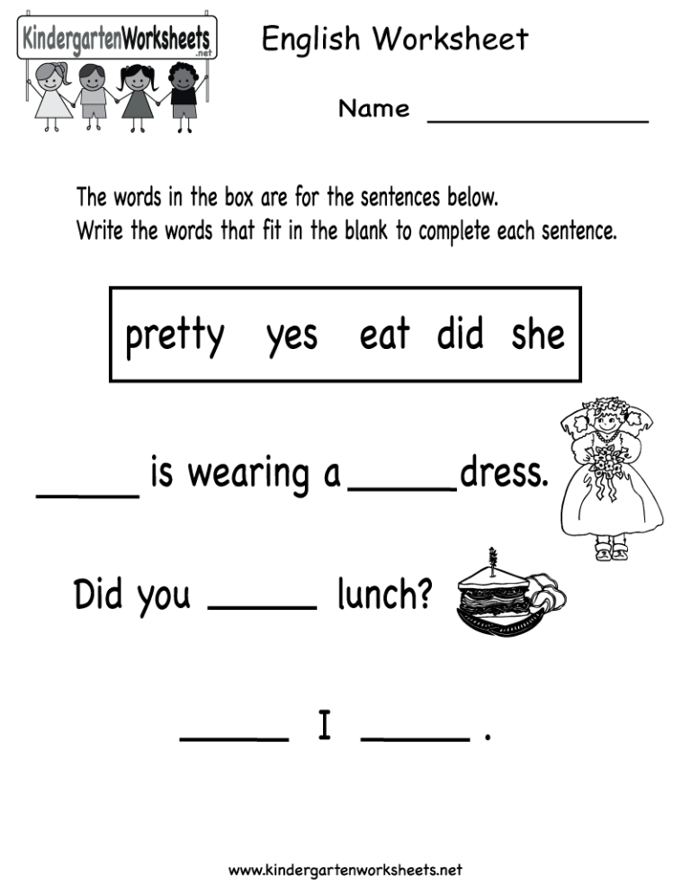 Printable English Worksheets