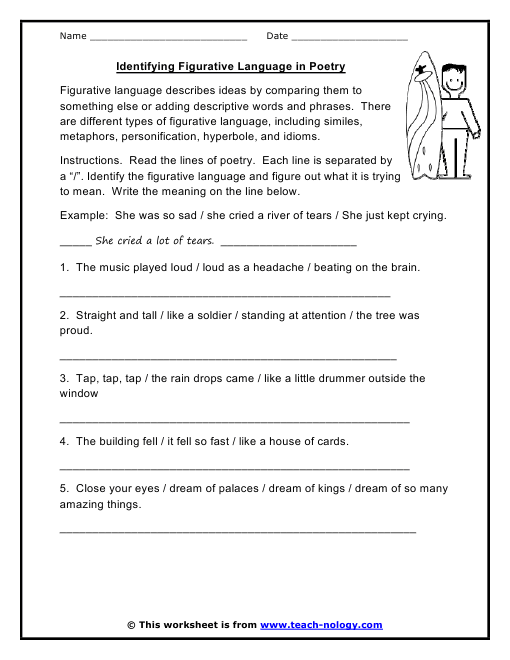 Free Printable Figurative Language Worksheets