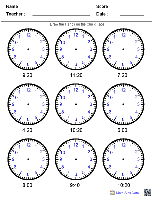 Telling Time To The Minute Worksheets Pdf