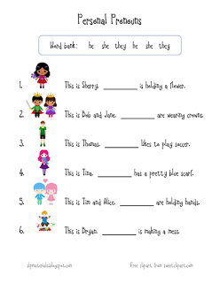 Personal Pronouns Worksheet With Pictures