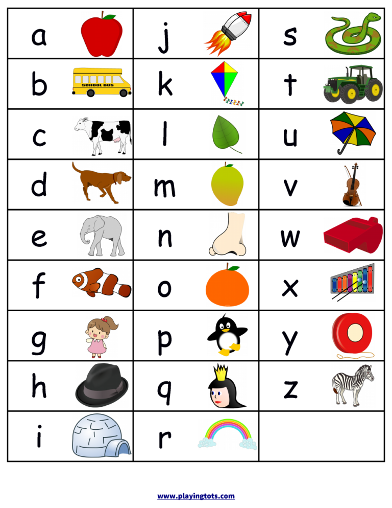 Alphabet Chart Printable