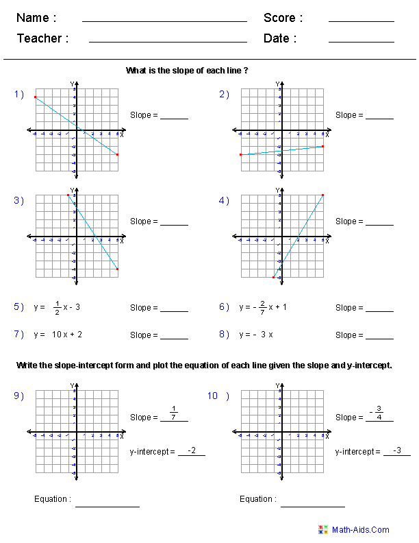 7th Grade 8th Grade Linear Equations Worksheet